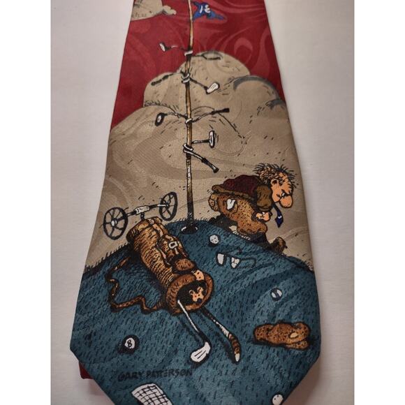 Balancine Hot Cakes Tie- Frustrated Golfer Art By Gary Patterson In Package - Picture 6 of 10
